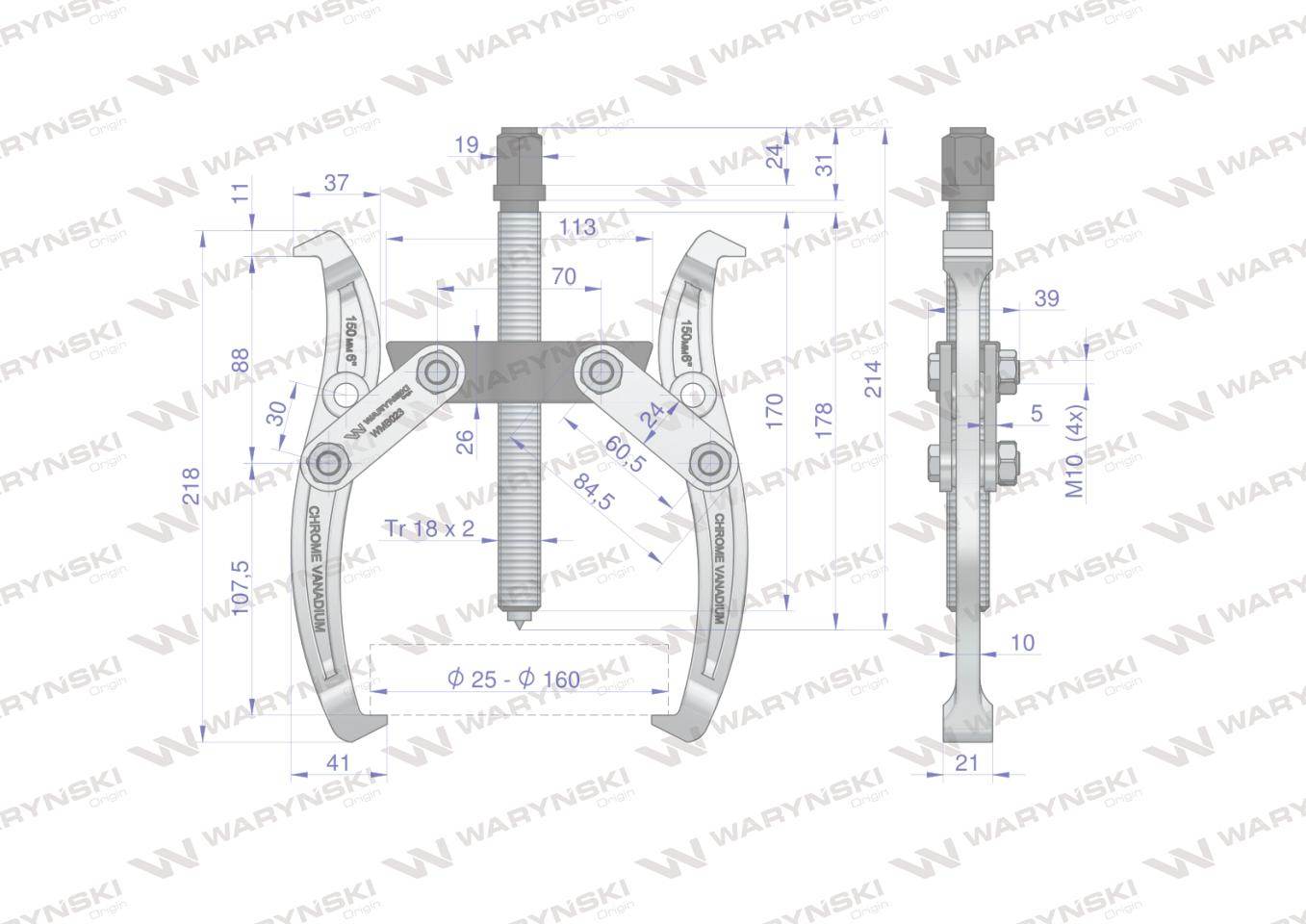 Ściągacz do łożysk dwuramienny typ s 25-160 waryński Ściągacz do łożysk dwuramienny typ s 25-160 waryński - obrazek 3