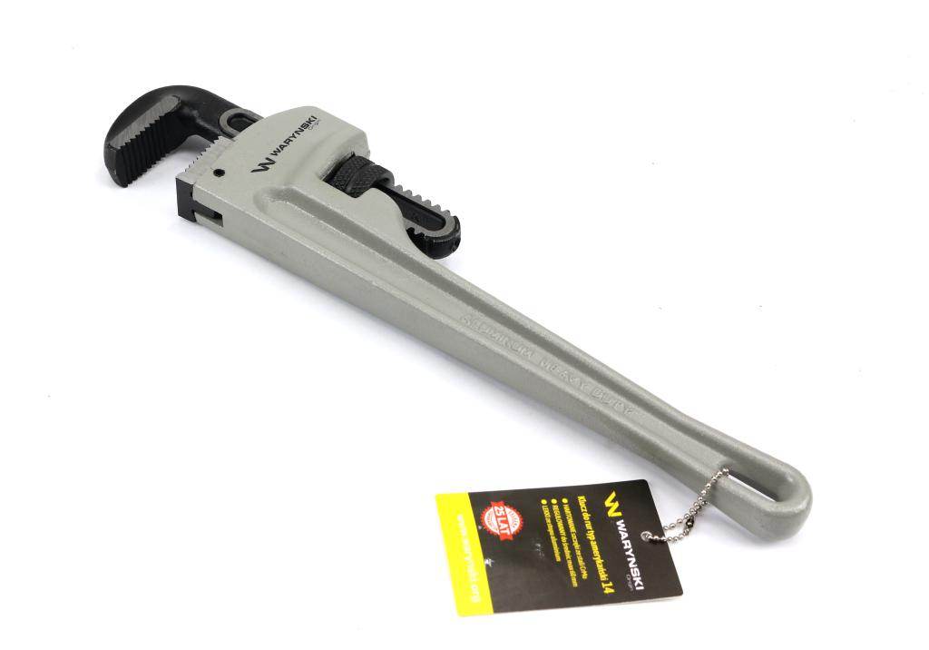 Klucz do rur typ amerykański 14" uchwyt aluminium wzmocniony szczęki crmo max średnica waryński