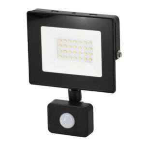 Naświetlaczlampa led smd 230v 20w 4000k 1640lm ip65 czarny z czujnikiem ruchu
