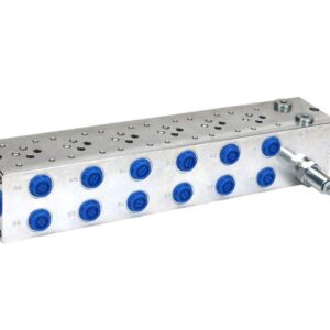 Płyta ng6 cetop3 6-sekcyjna z zaworem przelewowym 50-380 bar do elektrozaworów dl3 i ds3