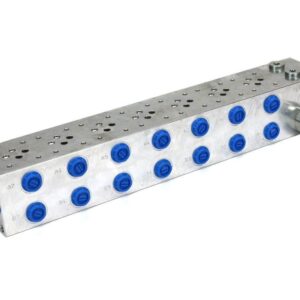 Płyta ng6 cetop3 7-sekcyjna z zaworem przelewowym 50-380 bar do elektrozaworów dl3 i ds3