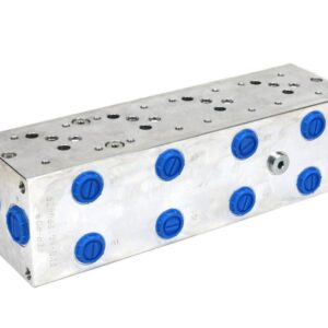 Płyta ng10 cetop 5- 4 sekcyjna z zaworem przelewowym 50-380 bar do elektrozaworów dl5