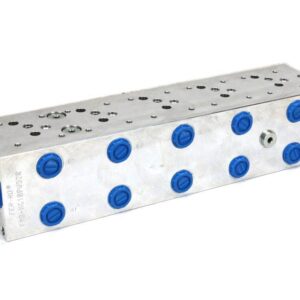 Płyta ng10 cetop 5- 5 sekcyjna z zaworem przelewowym 50-380 bar do elektrozaworów dl5