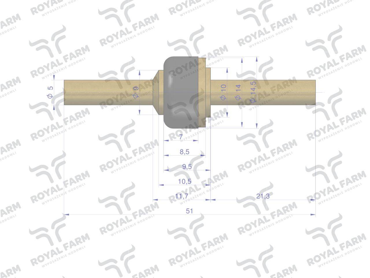 Zawór kompletny poidła rf-20908101 rf-20908106 royal farm 10szt Zawór kompletny poidła rf-20908101 rf-20908106 royal farm 10szt - obrazek 4