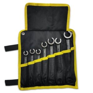 Zestaw kluczy oczkowych otwartych w pokrowcu 7 szt waryński