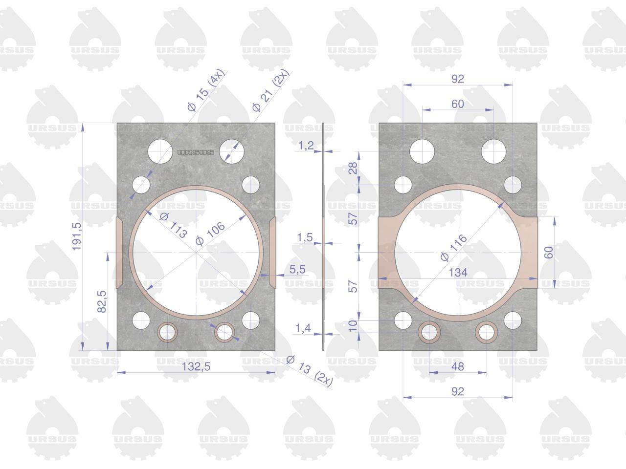 Uszczelka głowicy okuta miedzią 46505130 c-360 oryginał ursus 4szt Uszczelka głowicy okuta miedzią 46505130 c-360 oryginał ursus 4szt - obrazek 3
