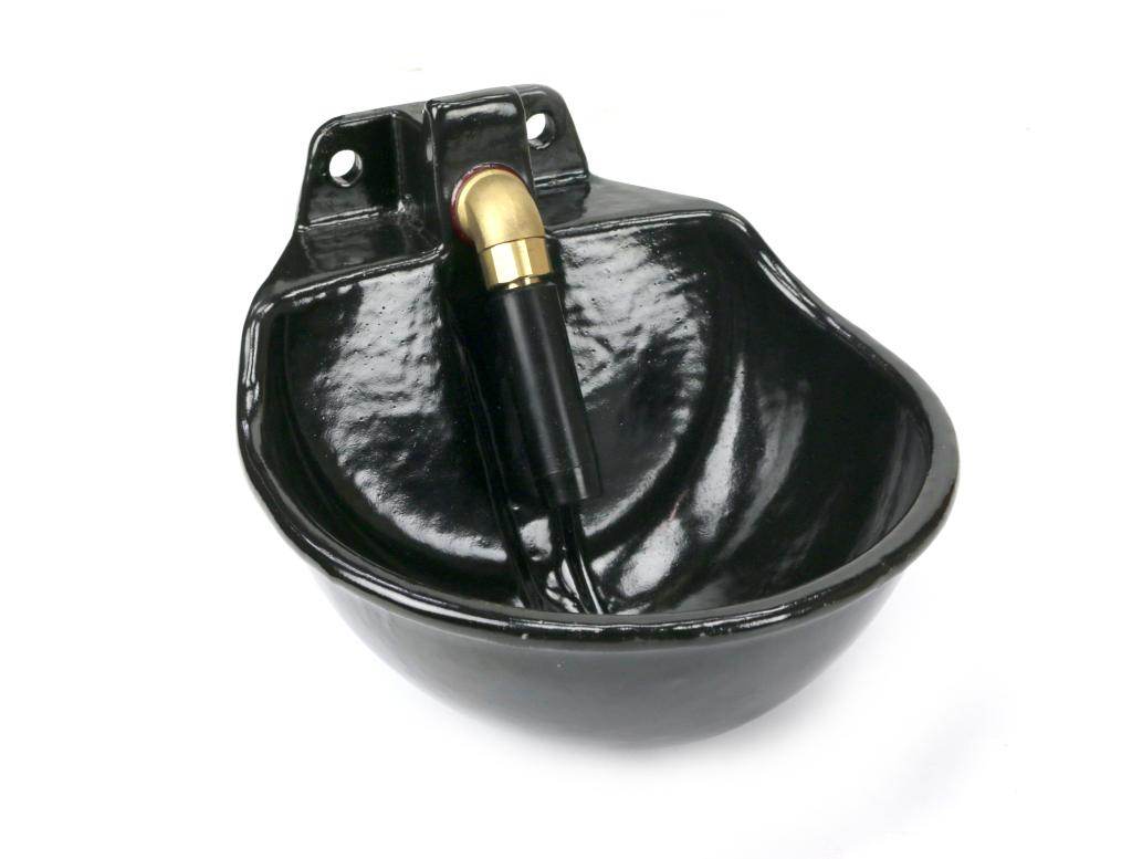 Poidło miskowe żeliwne z zaworem rurowym czarne 2.5l royal farm 2szt