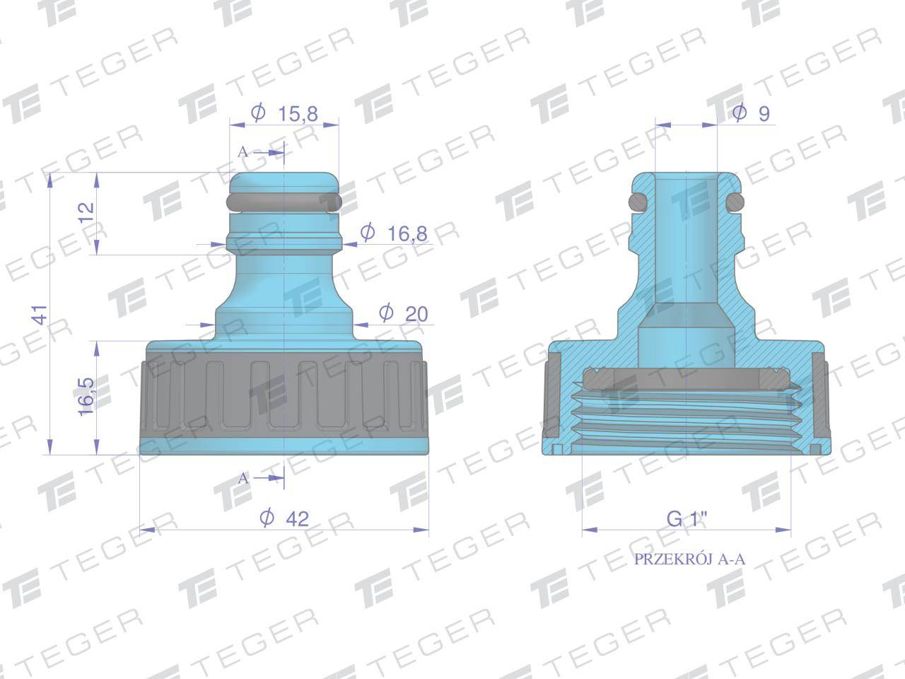 Przyłącze do kranu 1" teger Przyłącze do kranu 1" teger - obrazek 4