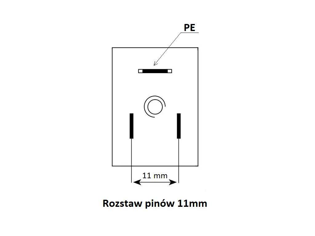 Wtyczka elektryczna wąska 3-pin 2+pe rozstaw styków 11mm pg9 Wtyczka elektryczna wąska 3-pin 2+pe rozstaw styków 11mm pg9 - obrazek 2