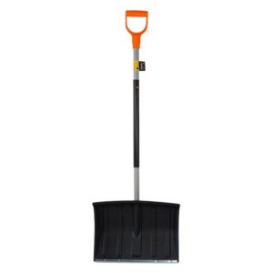 Łopata do śniegu na metalowym trzonku czarna teger