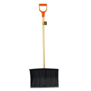 Łopata do śniegu na drewnianym trzonku czarna teger