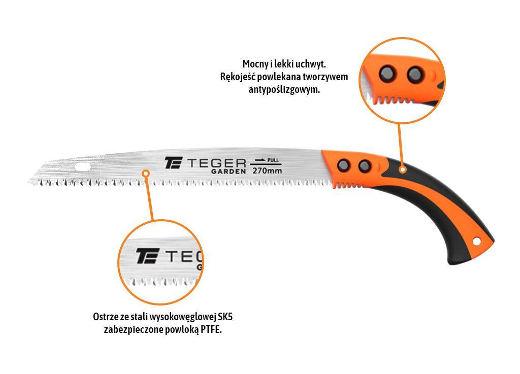 Piła ogrodowa uniwersalna 270mm teger Piła ogrodowa uniwersalna 270mm teger - obrazek 4