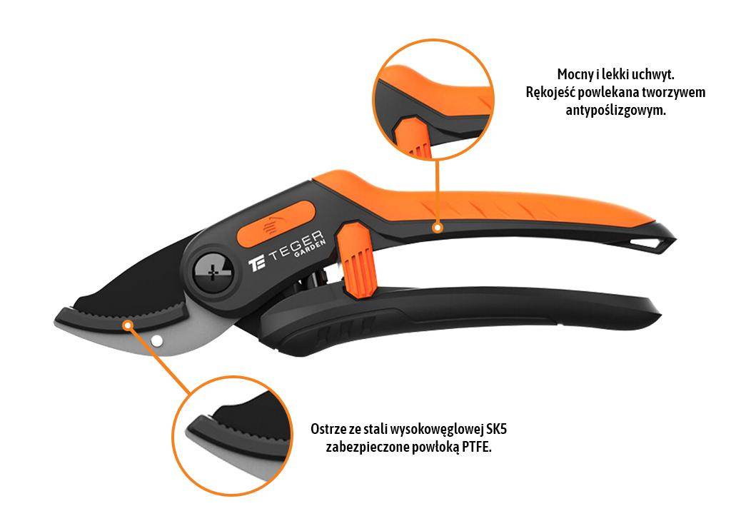 Sekator kowadełkowy jednoręczny teger Sekator kowadełkowy jednoręczny teger - obrazek 3