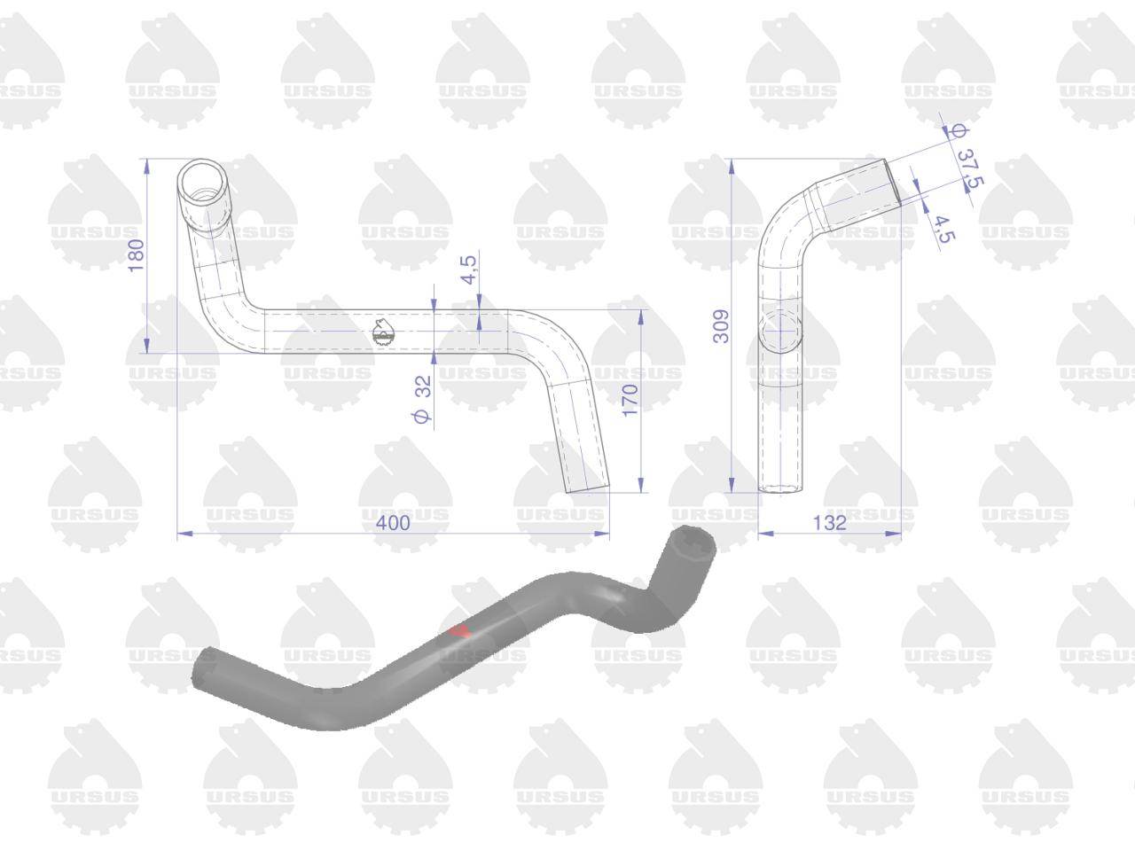 Zestaw komplet przewodów chłodnicy c-330 oryginał ursus Zestaw komplet przewodów chłodnicy c-330 oryginał ursus - obrazek 4