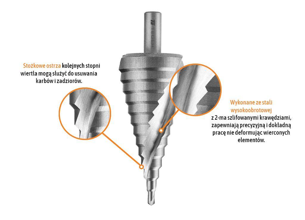 Wiertło do metalu stopniowane 4-39mm teger Wiertło do metalu stopniowane 4-39mm teger - obrazek 2