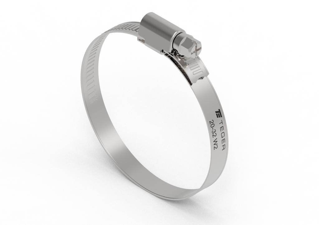 Opaska zaciskowa 20-32 ślimakowa obejma w2 stal nierdzewna szerkość 9mm teger 50szt