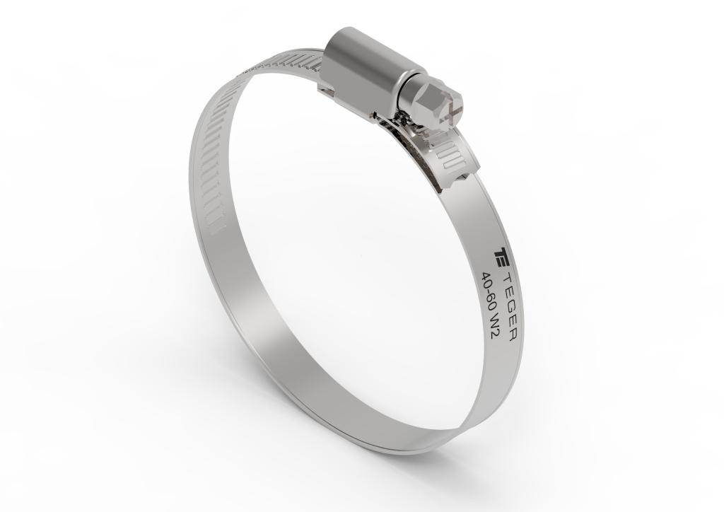 Opaska zaciskowa 40-60 ślimakowa obejma w2 stal nierdzewna szerkość 9mm teger 50szt