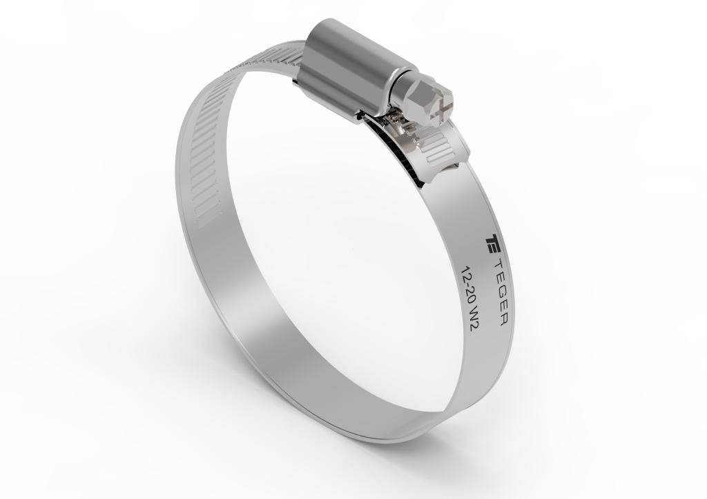 Opaska zaciskowa wzmocniona 12-20 ślimakowa obejma w2 stal nierdzewna szerkość 12mm teger 50szt