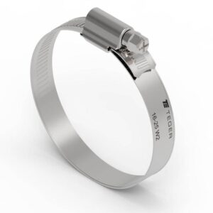 Opaska zaciskowa wzmocniona 16-25 ślimakowa obejma w2 stal nierdzewna szerkość 12mm teger 50szt