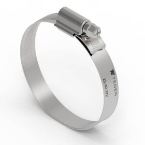 Opaska zaciskowa wzmocniona 25-40 ślimakowa obejma w2 stal nierdzewna szerkość 12mm teger 50szt