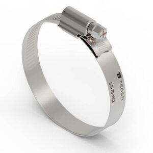 Opaska zaciskowa wzmocniona 50-70 ślimakowa obejma w2 stal nierdzewna szerkość 12mm teger 25szt