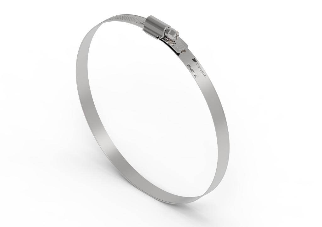 Opaska zaciskowa wzmocniona 60-80 ślimakowa obejma w2 stal nierdzewna szerkość 12mm teger 25szt