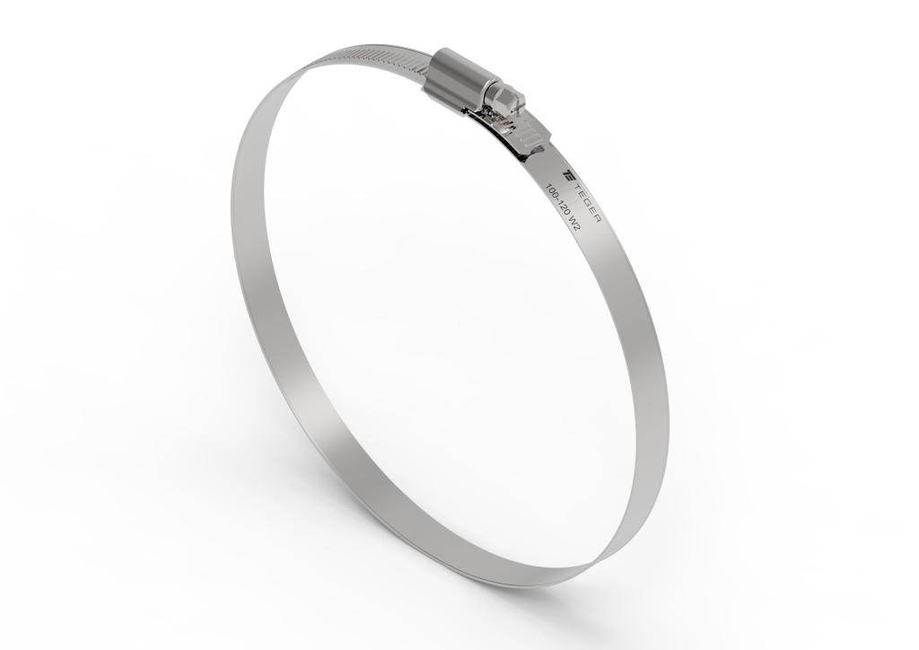 Opaska zaciskowa wzmocniona 100-120 ślimakowa obejma w2 stal nierdzewna szerkość 12mm teger 10szt