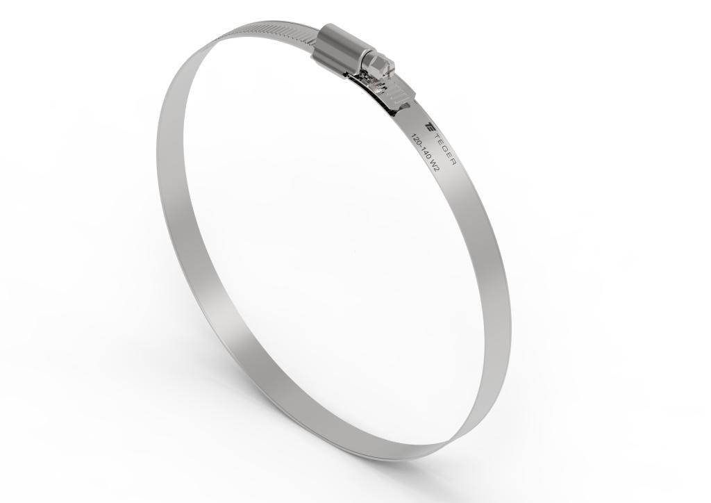 Opaska zaciskowa wzmocniona 120-140 ślimakowa obejma w2 stal nierdzewna szerkość 12mm teger 10szt