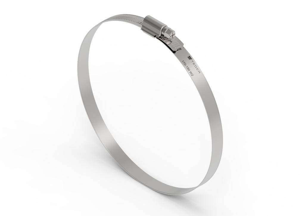 Opaska zaciskowa wzmocniona 170-190 ślimakowa obejma w2 stal nierdzewna szerkość 12mm teger 10szt