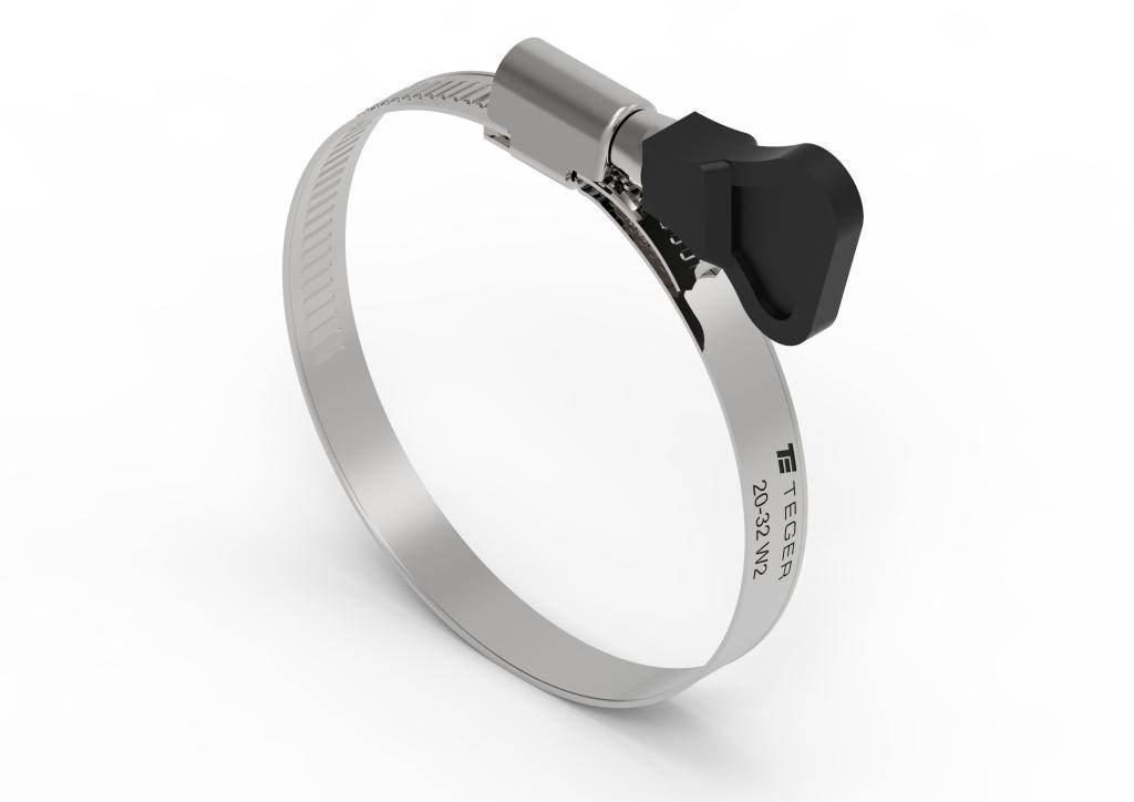 Opaska zaciskowa z pokrętłem 20-32 ślimakowa obejma w2 stal nierdzewna szerkość 9mm teger 50szt