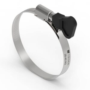 Opaska zaciskowa z pokrętłem 25-40 ślimakowa obejma w2 stal nierdzewna szerkość 9mm teger 50szt