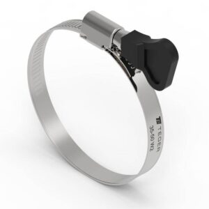 Opaska zaciskowa z pokrętłem 35-50 32-50 ślimakowa obejma w2 stal nierdzewna szerkość 9mm teger 50szt