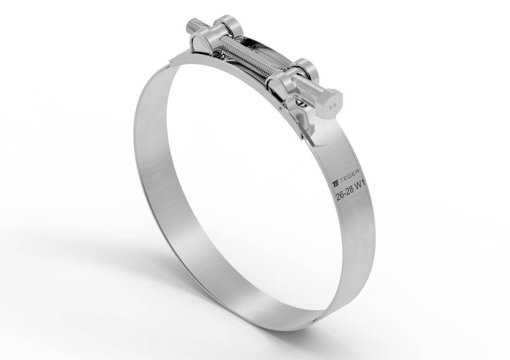 Opaska zaciskowa gbs 26-28 obejma w1 stal ocynkowana szerkość 18mm teger 10szt