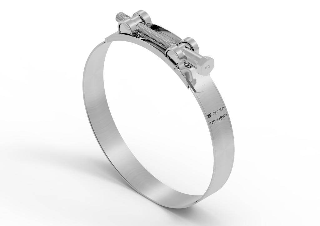 Opaska zaciskowa gbs 140-148 obejma w1 stal ocynkowana szerkość 26mm teger 5szt