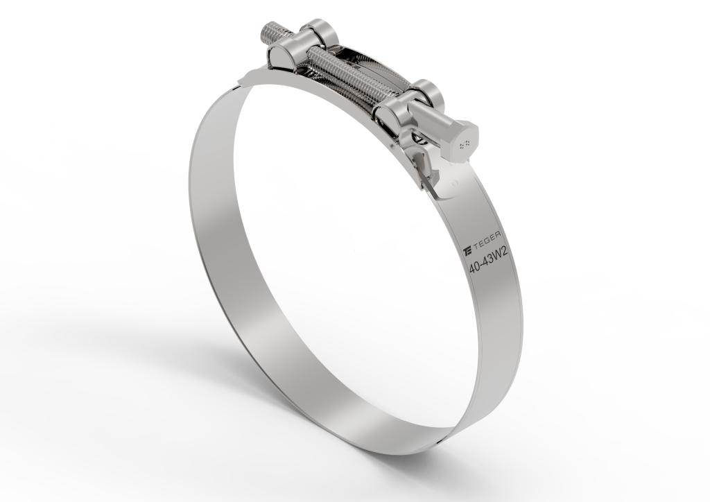 Opaska zaciskowa gbs 40-43 obejma w2 stal nierdzewna szerkość 20mm teger 10szt