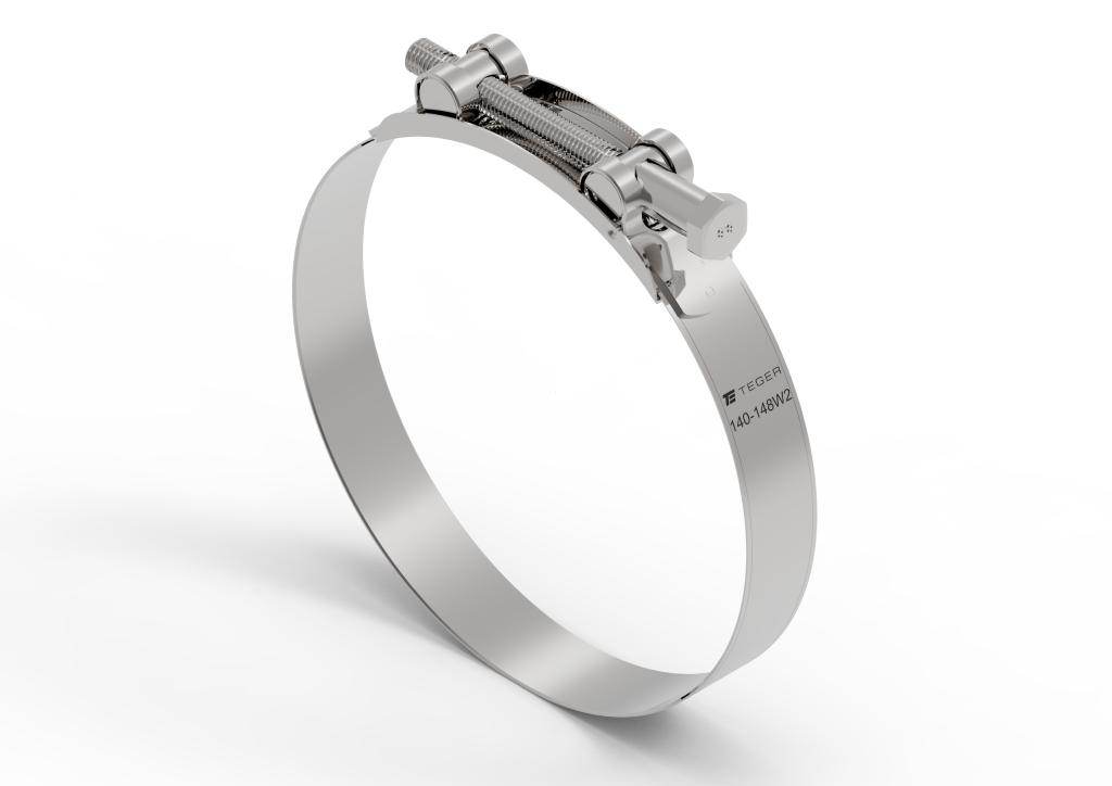 Opaska zaciskowa gbs 140-148 obejma w2 stal nierdzewna szerkość 26mm teger 5szt