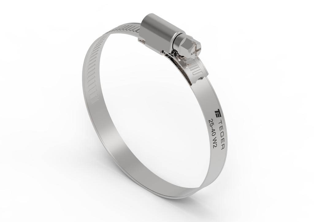 Opaska zaciskowa 25-40 ślimakowa obejma w2 stal nierdzewna szerkość 9mm blister teger 6szt