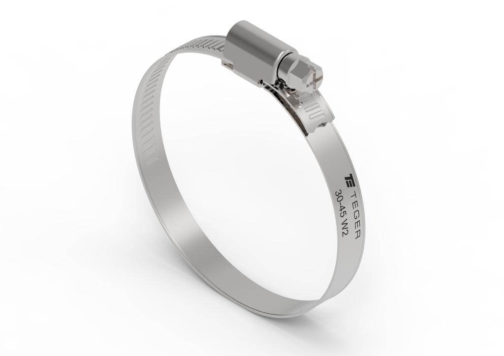 Opaska zaciskowa 30-45 ślimakowa obejma w2 stal nierdzewna szerkość 9mm blister teger 6szt