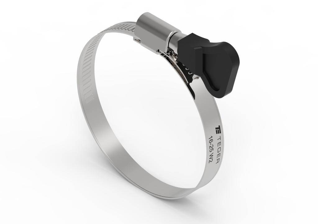 Opaska zaciskowa z pokrętłem 16-25 ślimakowa obejma w2 stal nierdzewna szerkość 9mm blister teger 15szt