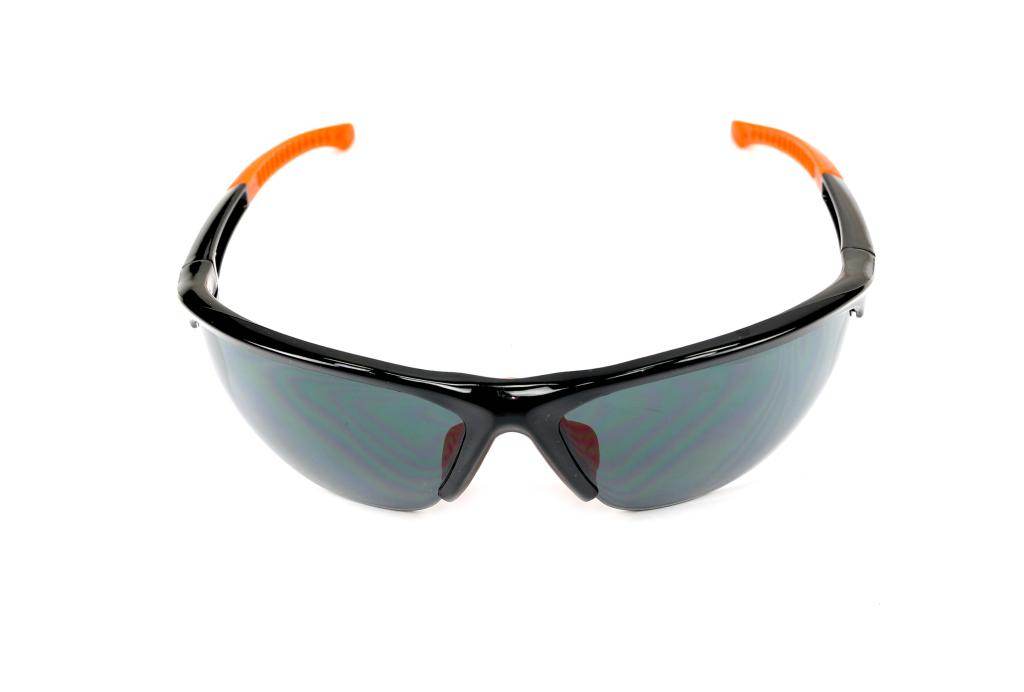 Okulary ochronne z poliwęglanu gumowe okł ce ciemne szkła teger