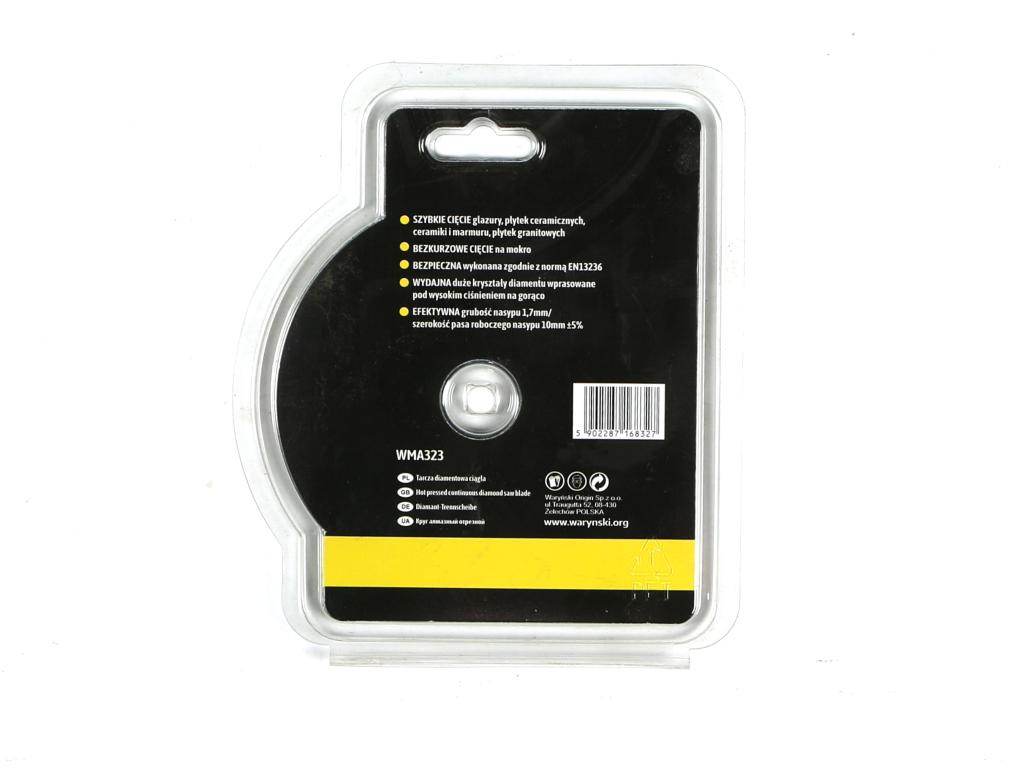 Tarcza diamentowa do cięcia na mokro pełna 115x22.23mm waryński Tarcza diamentowa do cięcia na mokro pełna 115x22.23mm waryński - obrazek 2