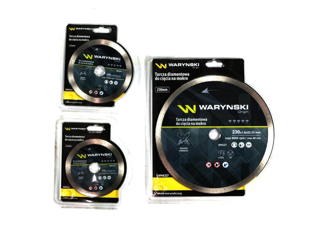 Tarcza diamentowa do cięcia na mokro pełna 115x22.23mm waryński Tarcza diamentowa do cięcia na mokro pełna 115x22.23mm waryński - obrazek 3