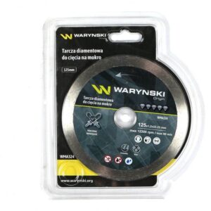 Tarcza diamentowa do cięcia na mokro pełna 125x22.23mm waryński