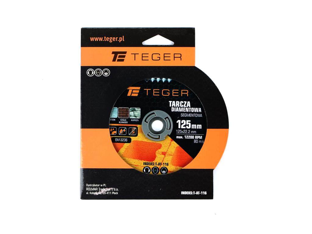 Tarcza diamentowa segmentowa 125x22.23mm do cięcia betonu teger