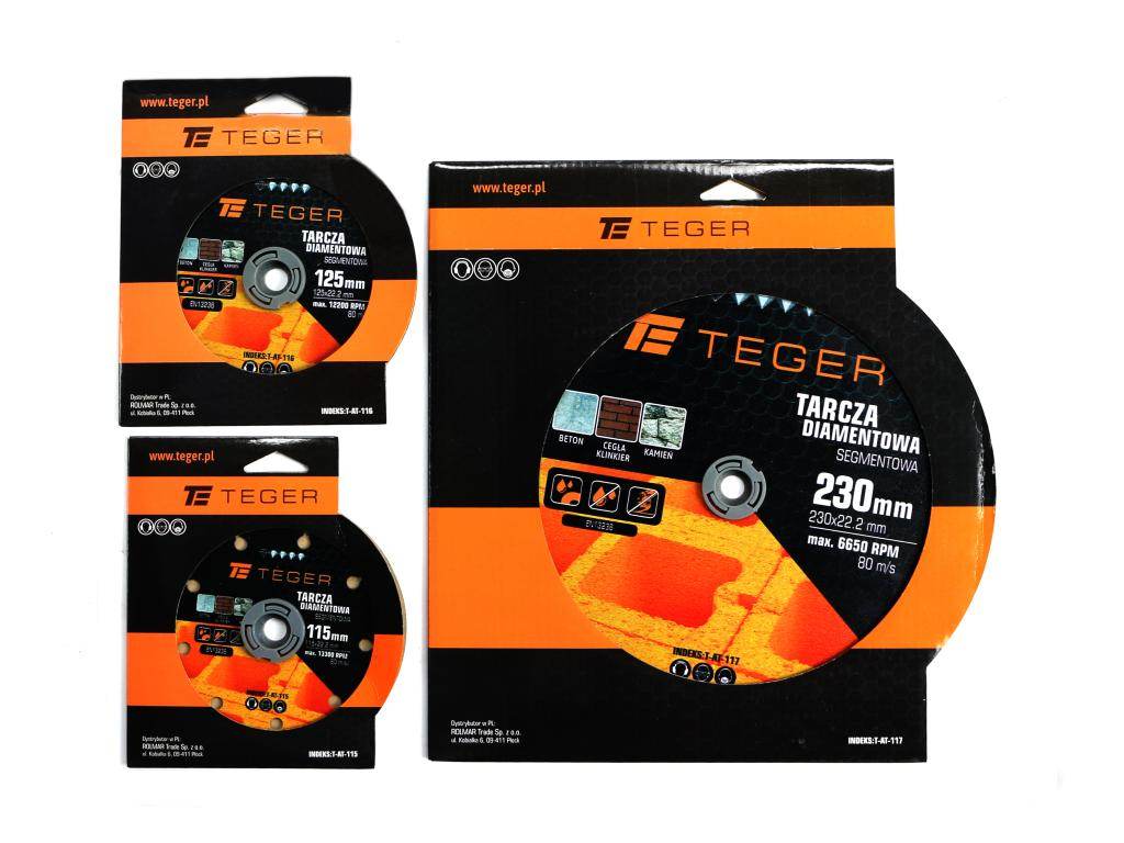 Tarcza diamentowa segmentowa 125x22.23mm do cięcia betonu teger Tarcza diamentowa segmentowa 125x22.23mm do cięcia betonu teger - obrazek 3