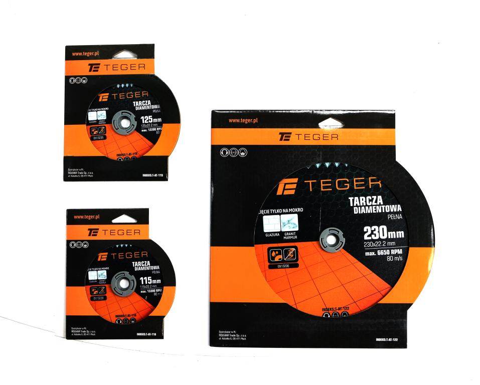 Tarcza diamentowa do cięcia na mokro pełna 115x22.23mm teger Tarcza diamentowa do cięcia na mokro pełna 115x22.23mm teger - obrazek 3