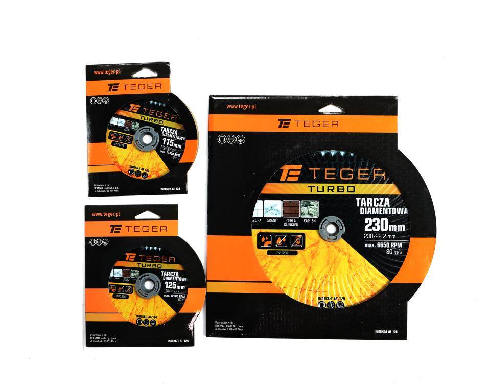 Tarcza diamentowa turbo 230x22.23mm teger Tarcza diamentowa turbo 230x22.23mm teger - obrazek 3