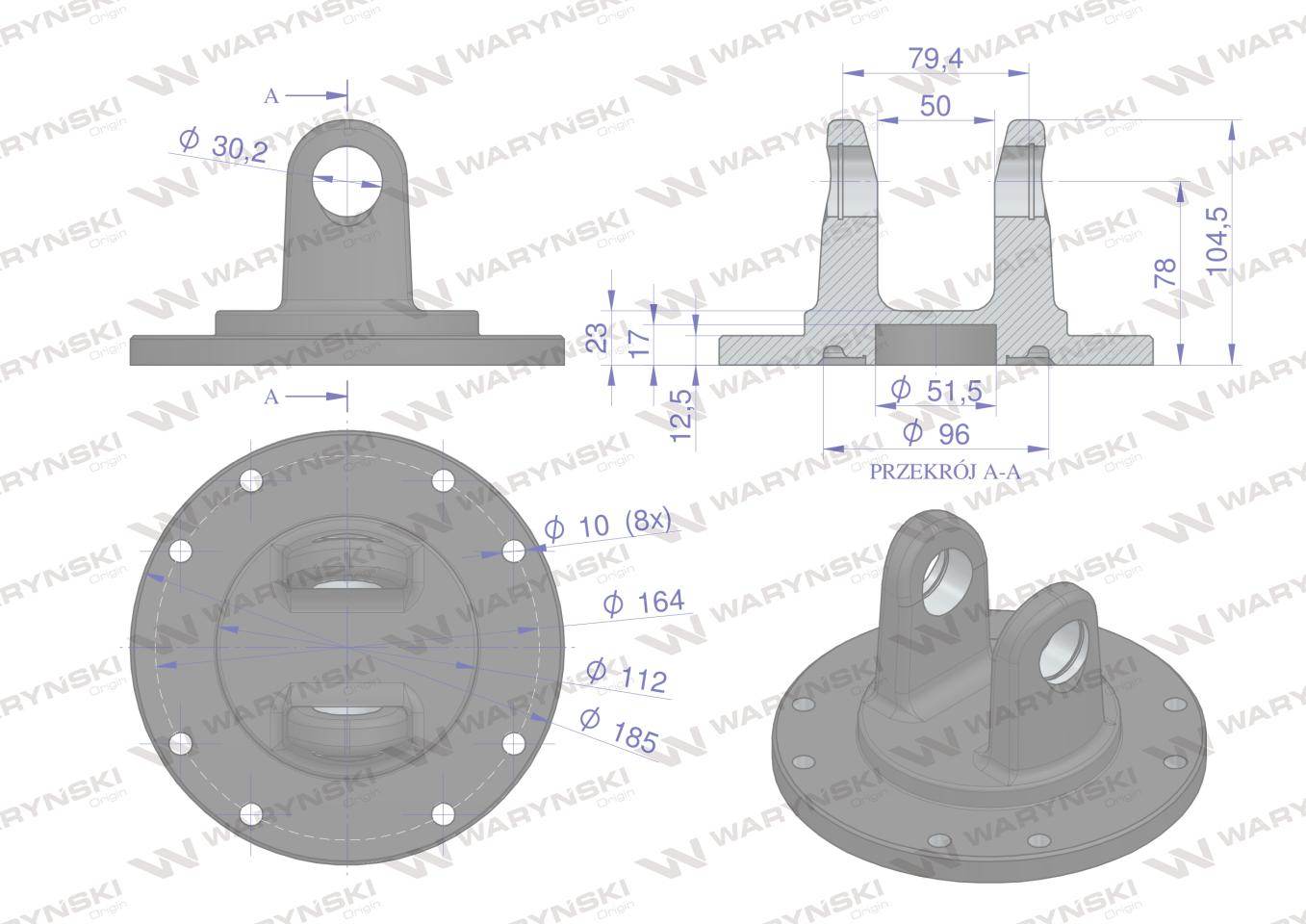 Kołnierz z widełkami 30.2x79.4 seria 5r waryński Kołnierz z widełkami 30.2x79.4 seria 5r waryński - obrazek 2
