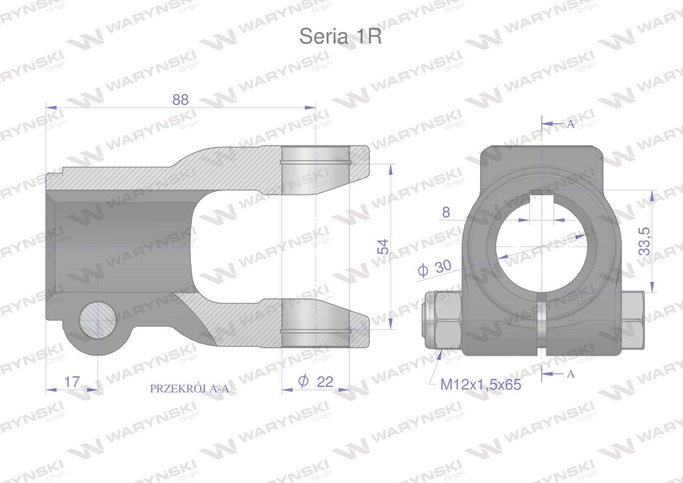 Widłak na wpust 8 śr.otw.30mm 22x54 seria 1r waryński Widłak na wpust 8 śr.otw.30mm 22x54 seria 1r waryński - obrazek 2
