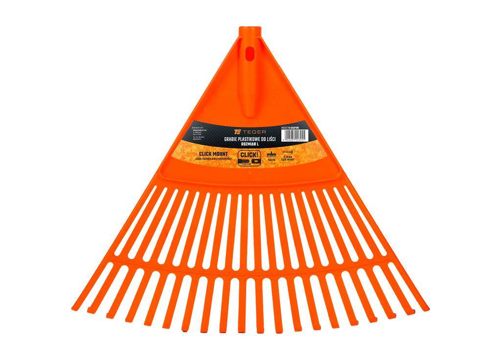 Grabie plastikowe do liści rozmiar l mocowanie click teger